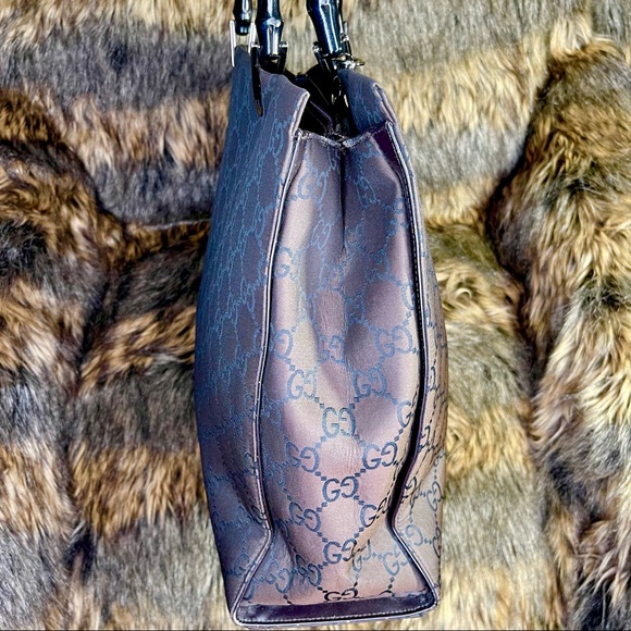 Vintage- Gucci Brown Monogram Nylon Shoulder Bag - Picture 4 of 12